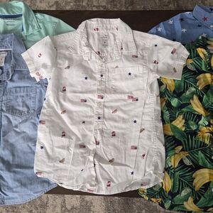 Set Of 5 Boys Short Sleeve Dress, Size 8